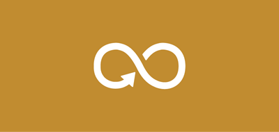 infinity symbol on gold background