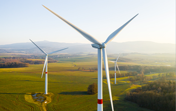 windmills in a large field